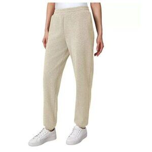New Mondetta Women's M Heathered Fleece Jogger Pants Relaxed Fit Beige